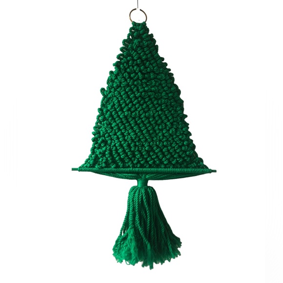 Vintage Macrame Green Large Christmas Tree Boho Decor Wall Hanging MCM - Picture 1 of 7